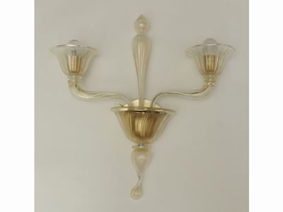 Serie di Tre Appliques in Vetro Soffiato di Murano, la Murrina
