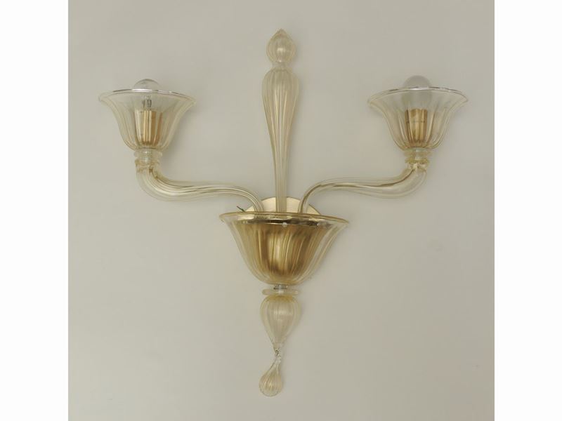 Serie di Tre Appliques in Vetro Soffiato di Murano, la Murrina