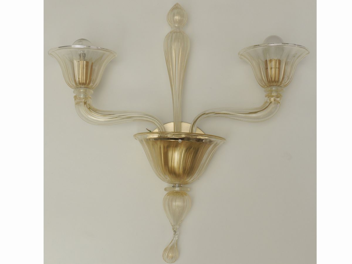 Serie di Tre Appliques in Vetro Soffiato di Murano, la Murrina