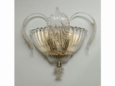 Coppia di Appliques in Vetro Soffitao di Murano, la Murrina