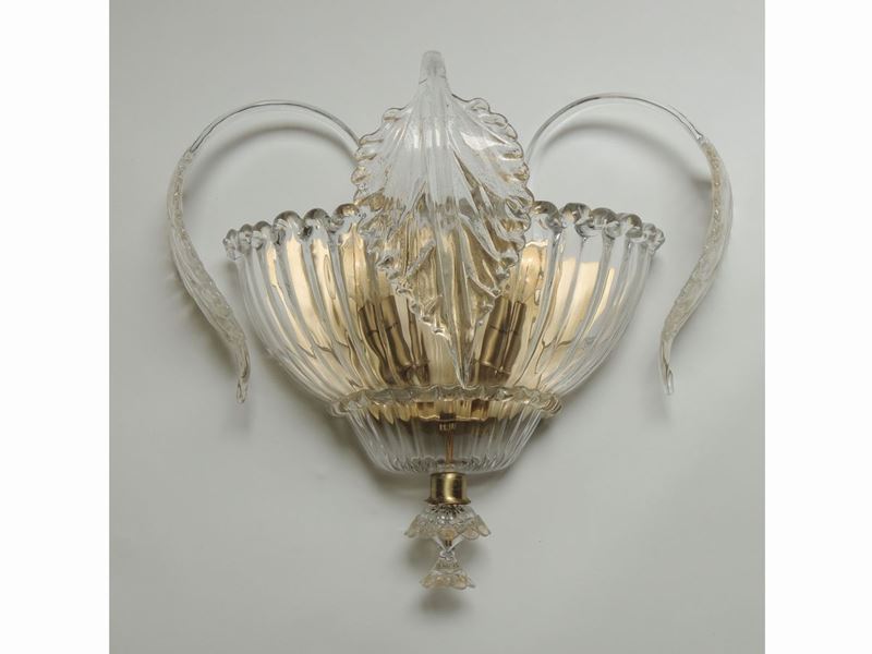 Coppia di Appliques in Vetro Soffitao di Murano, la Murrina