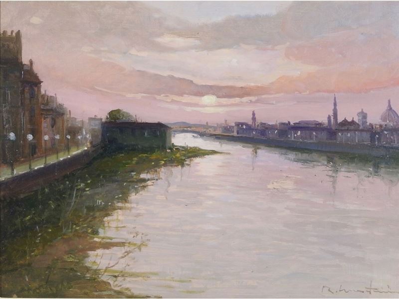 Renzo Martini - Tramonto Sull'arno