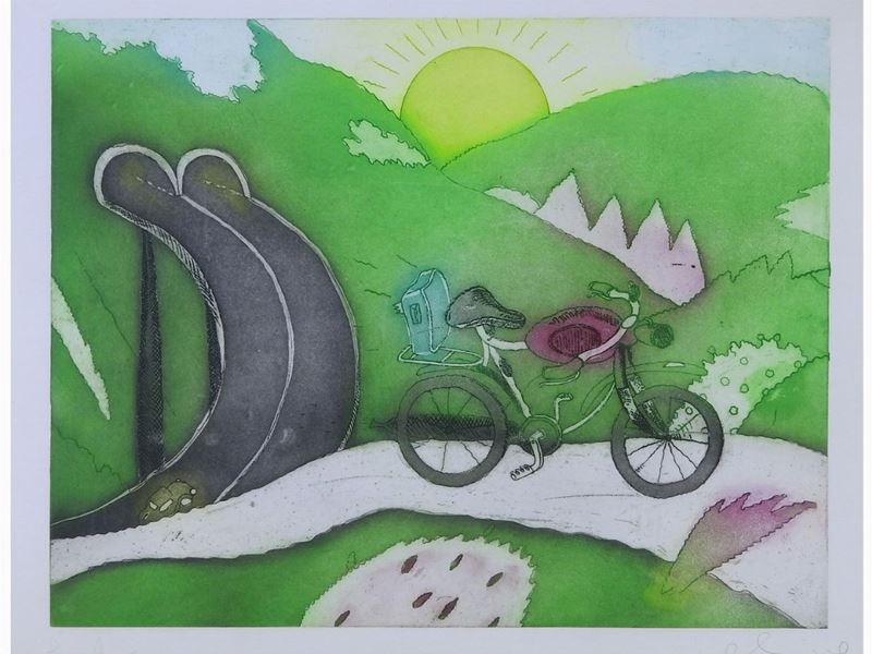 Luca Alinari - Paesaggio con Bicicletta