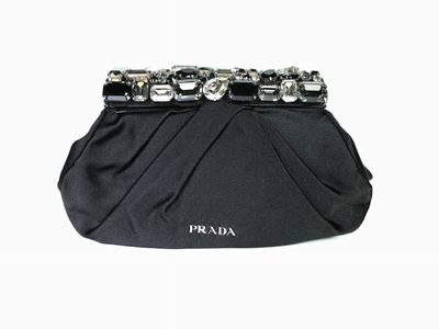 Borsa da Sera in Seta Nera e Cristalli, Prada