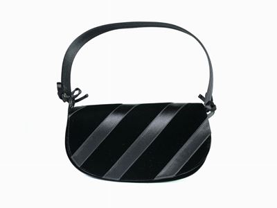 Borsa da Sera in Seta e Velluto Nero, Salvatore Ferragamo