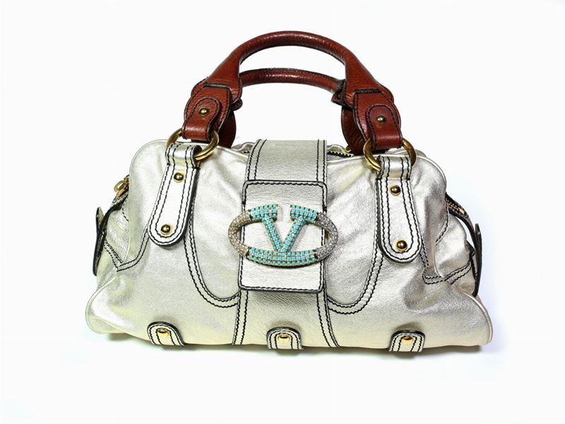 Borsa a Mano in Pelle Dorata, Valentino