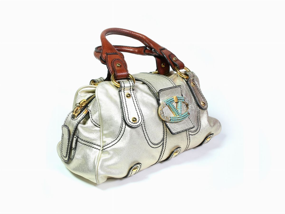 Borsa a Mano in Pelle Dorata, Valentino
