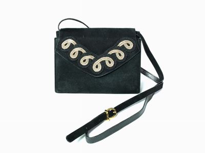 Borsetta da Sera in Camoscio Nero, Salvatore Ferragamo