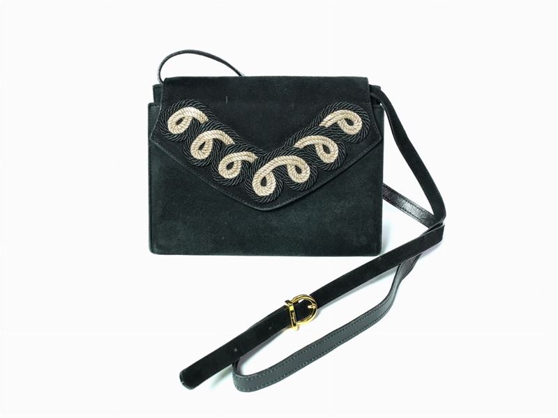 Borsetta da Sera in Camoscio Nero, Salvatore Ferragamo
