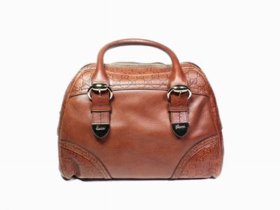 Borsa a Mano in Pelle Marrone, Gucci