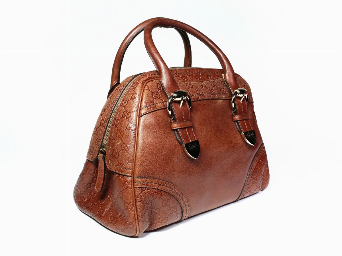 Borsa a Mano in Pelle Marrone, Gucci