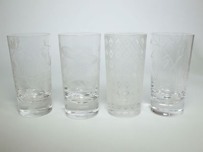 Serie di Dodici Bicchieri da Long Drink in Cristallo Molato, Artel