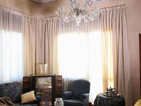 Set of curtains for two large windows