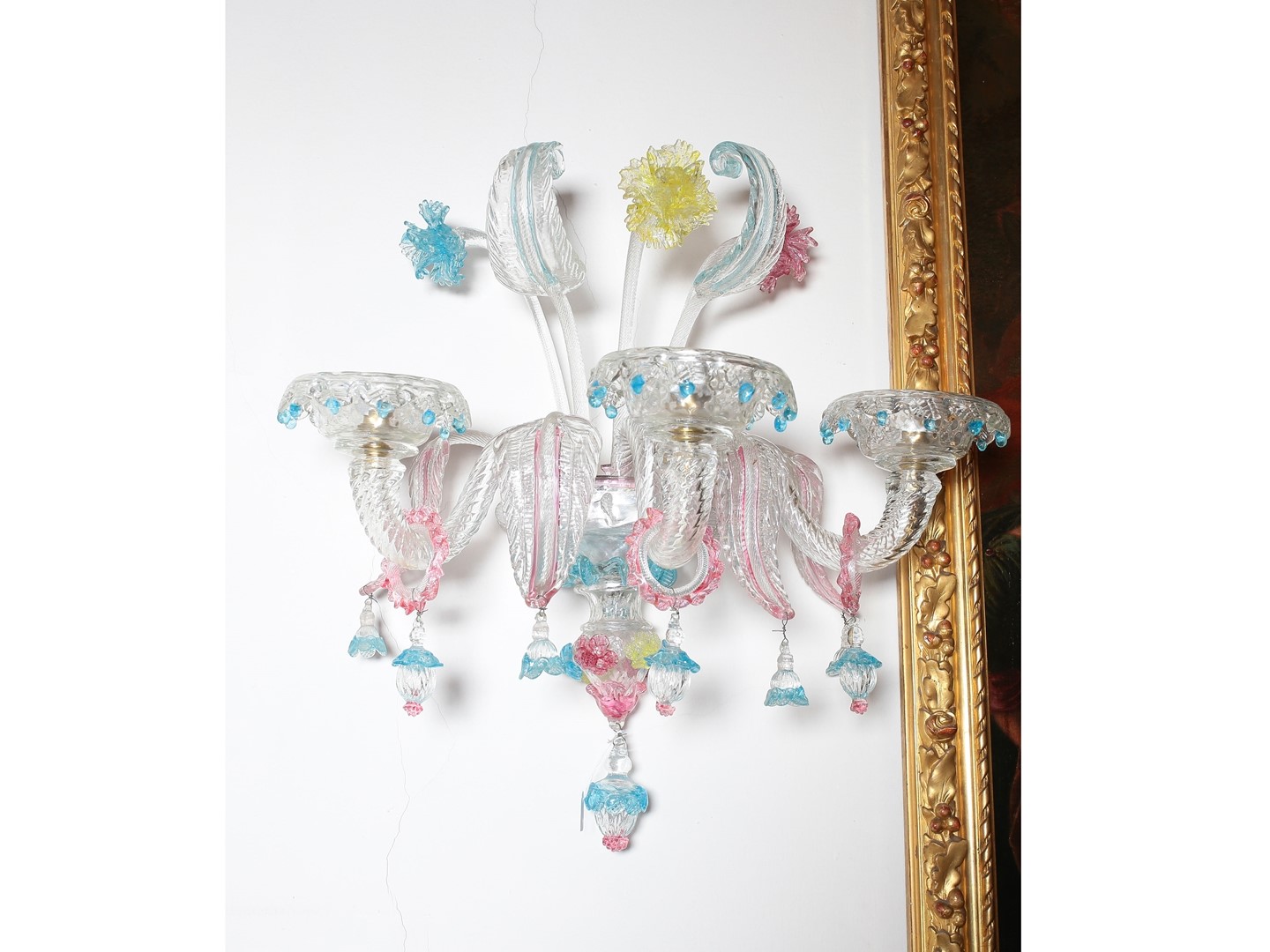 Coppia di Appliques in Vetro Soffiato di Murano