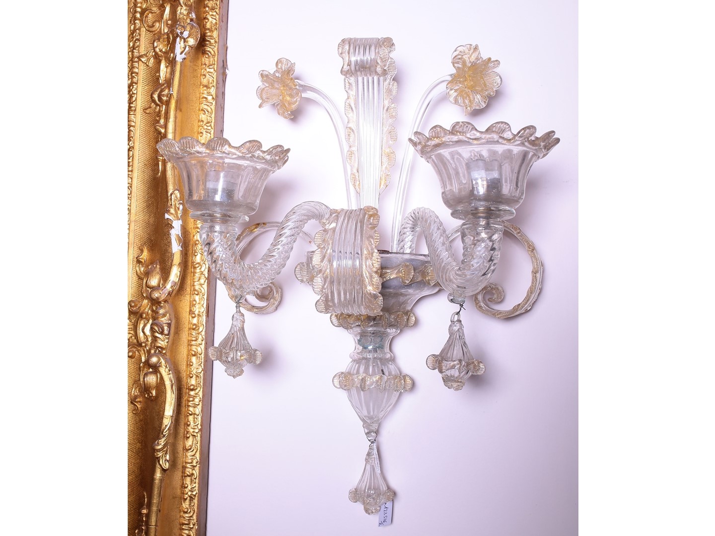 Coppia di Applique in Vetro Soffiato di Murano