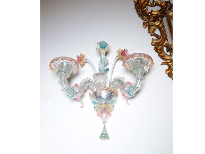 Coppia di Appliques in Vetro Soffiato di Murano