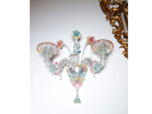 A pair of Murano blown glass appliques
