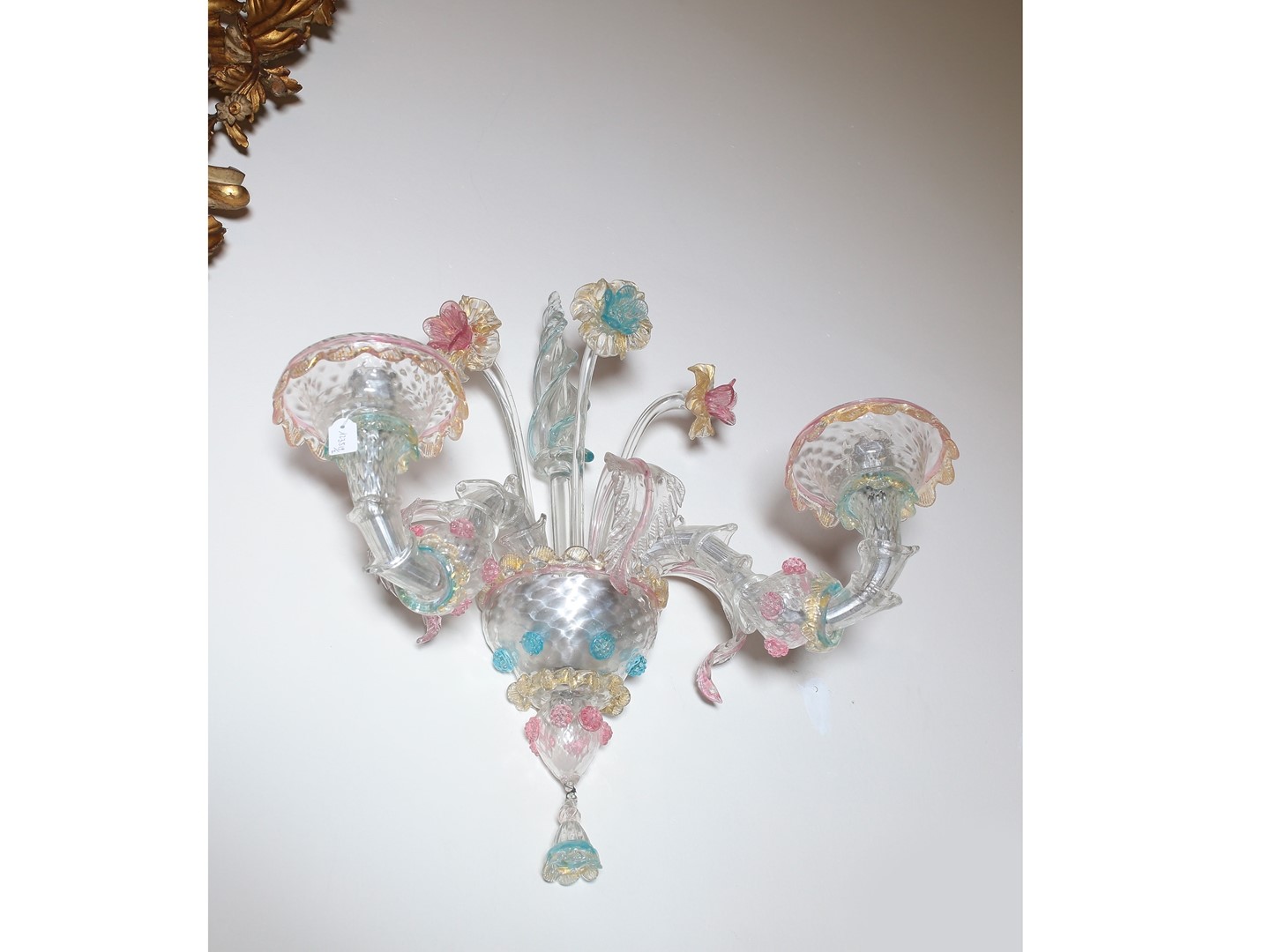 Coppia di Appliques in Vetro Soffiato di Murano