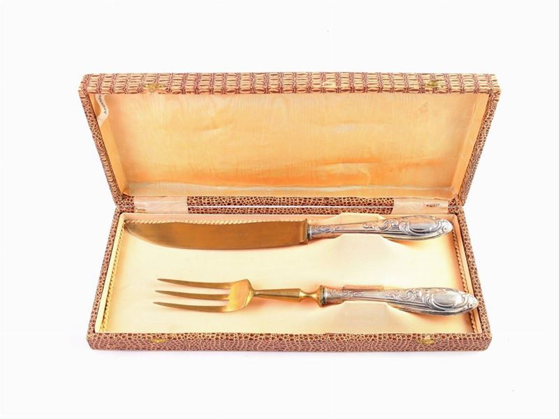 Set di Posate da Arrosto in Argento