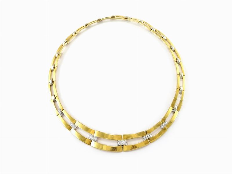 Girocollo in Oro Giallo e Bianco con Diamanti