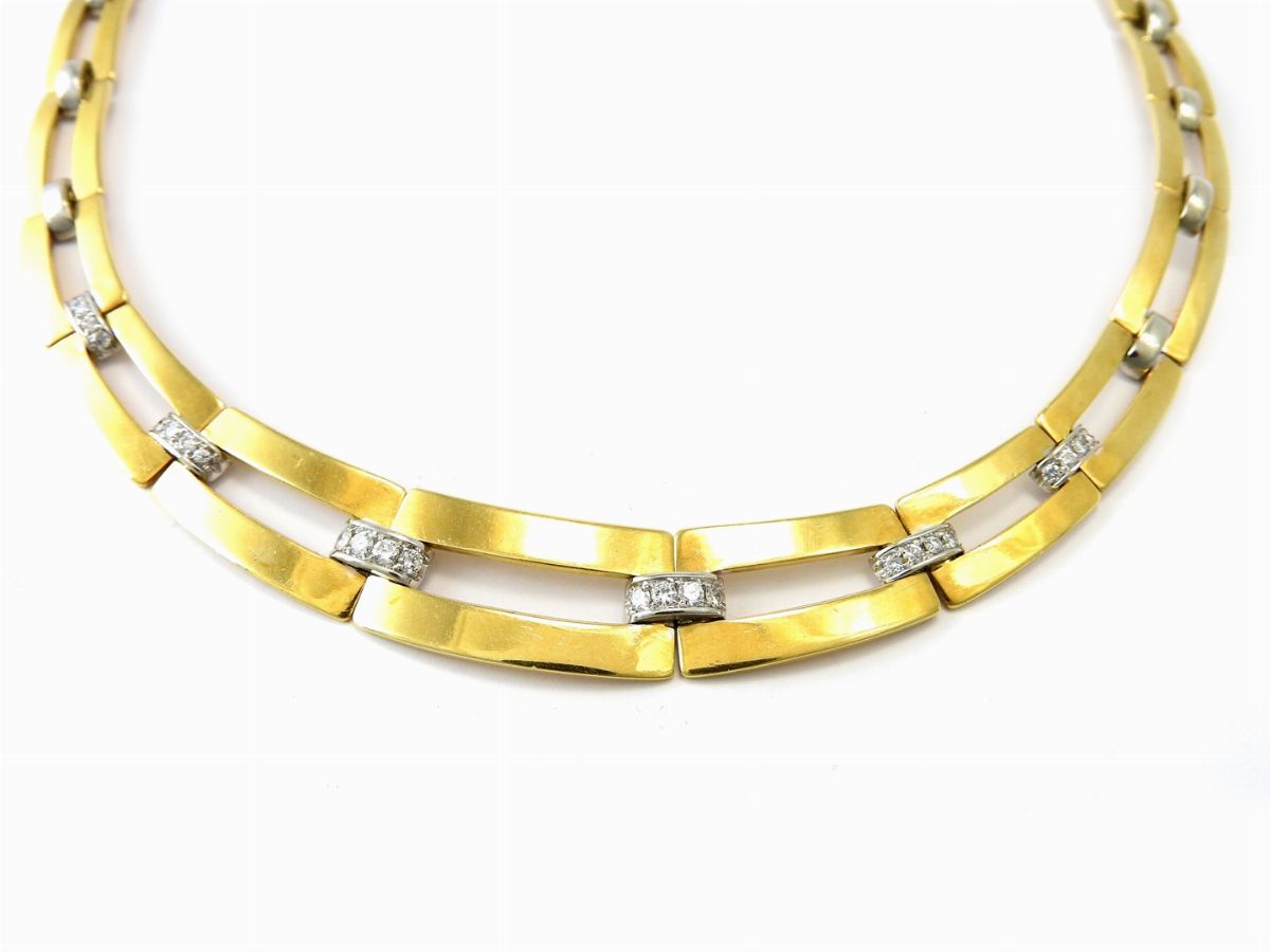 Girocollo in Oro Giallo e Bianco con Diamanti