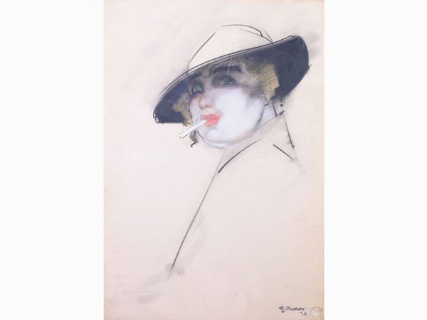 H. J. Van Piggelen : Female Portrait  ((1889-1961))  - Auction A florentine collection - Maison Bibelot - Casa d'Aste Firenze - Milano