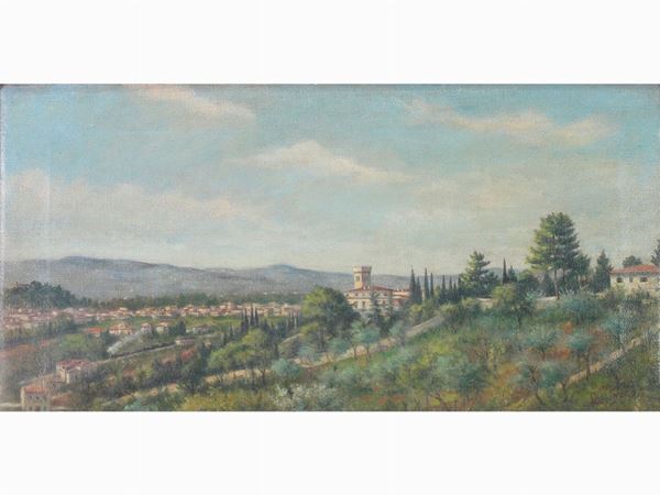 Lorenzo Gelati : Tuscan Landscape  ((1824-1895))  - Auction A florentine collection - Maison Bibelot - Casa d'Aste Firenze - Milano