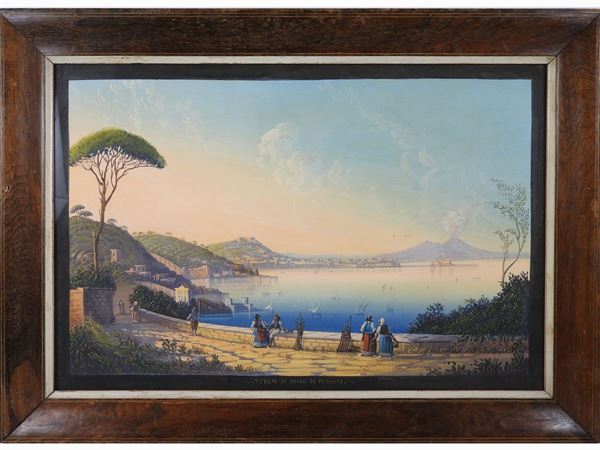 View of Naples from Posillipo  - Auction Furniture, Old Master Paintings, Silvers and Curiosity from florentine house - Maison Bibelot - Casa d'Aste Firenze - Milano