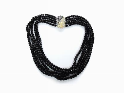 Collana Multifilo in Cristalli Neri