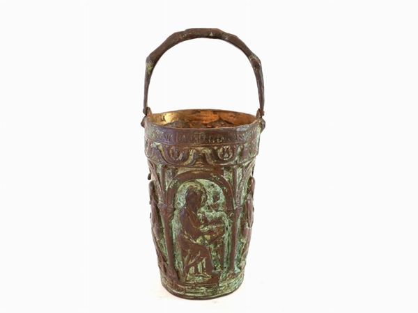 A bronze bucket