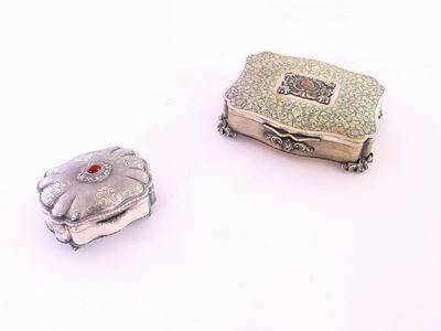 Due Scatole Portagioie, una in Argento