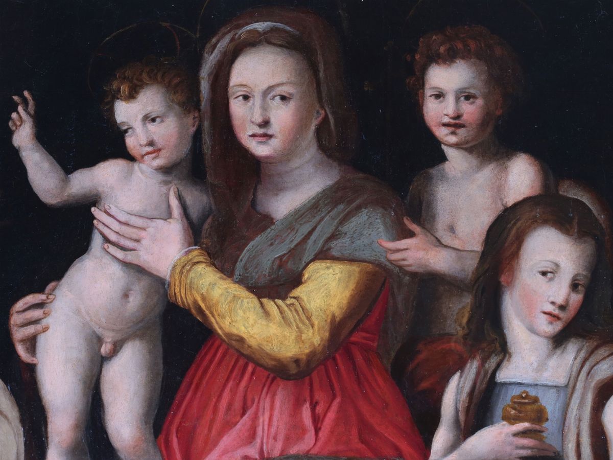 Giovanni Brina - Madonna con Bambino e San Giovannino tra i Santi Francesco e Maria Maddalena