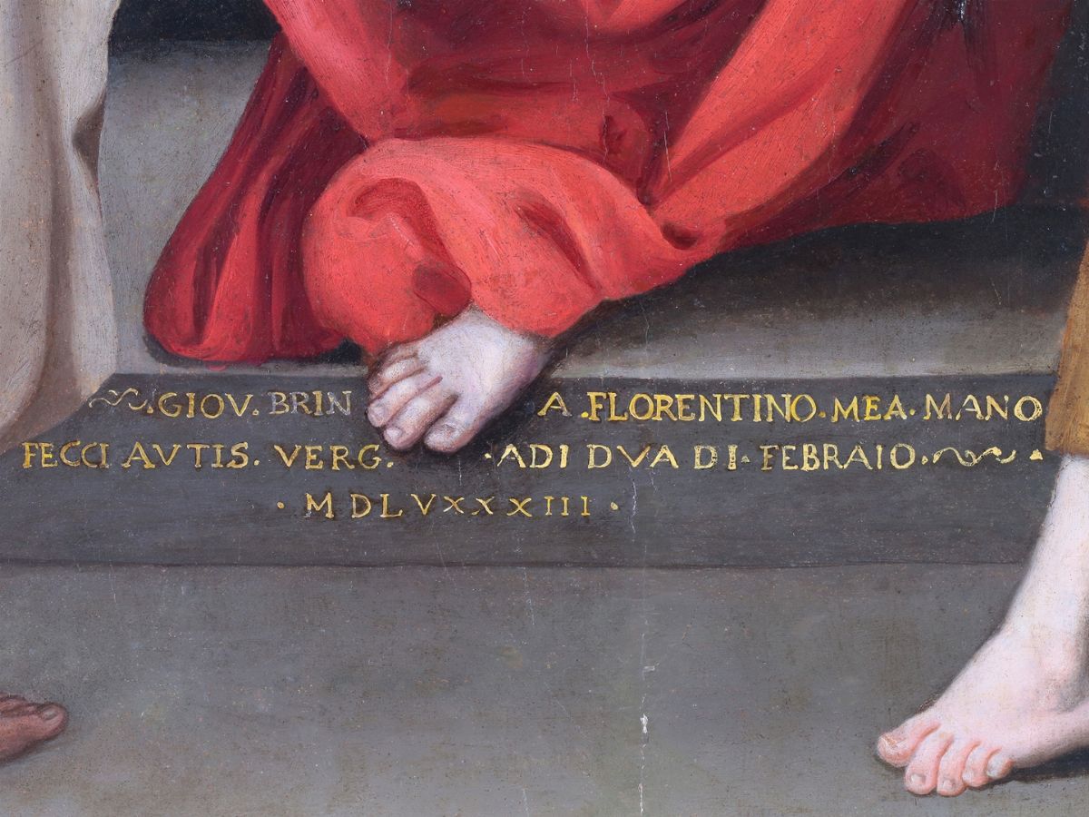 Giovanni Brina - Madonna con Bambino e San Giovannino tra i Santi Francesco e Maria Maddalena