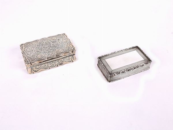 Two silver snuff boxes