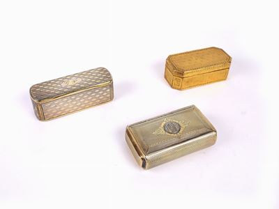 Tre Tabacchiere in Argento Vermeille