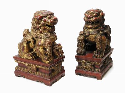 Coppia di Statue Lignee