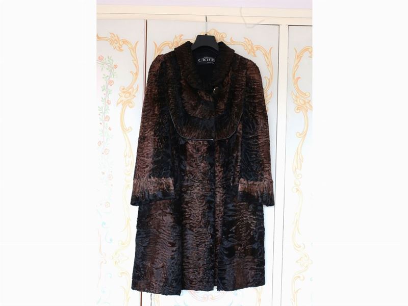 Cappotto in Swakara Marrone e Nero, Pellicceria Cioni