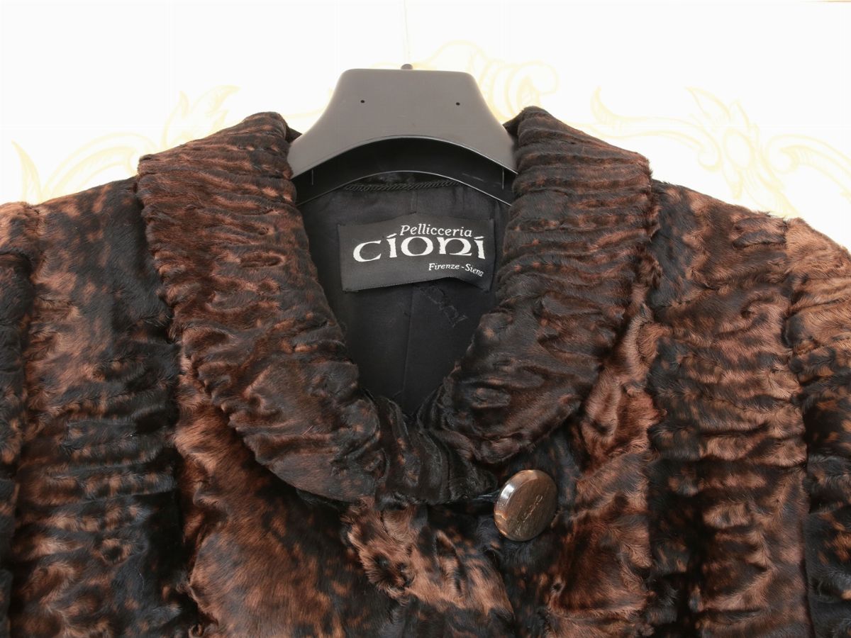 Cappotto in Swakara Marrone e Nero, Pellicceria Cioni