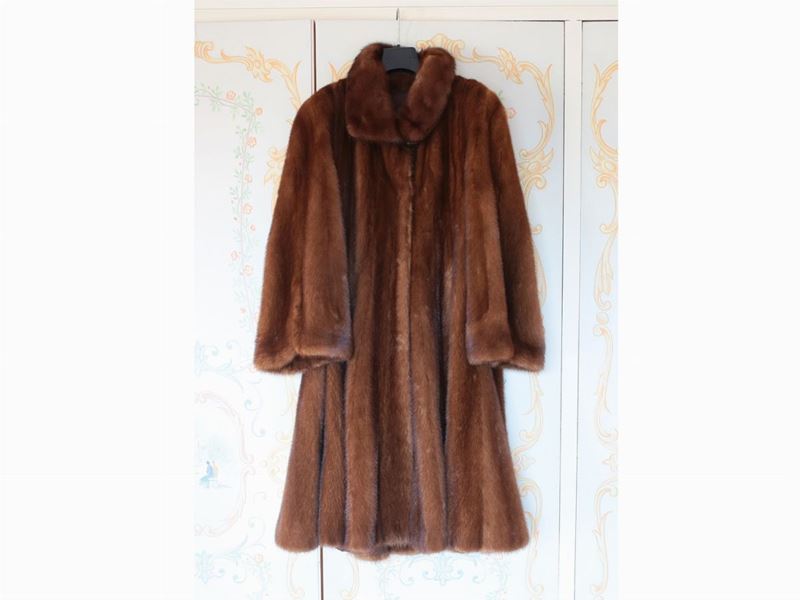 Cappotto in Visone Marrone Demi Buff, Pellicceria Cioni