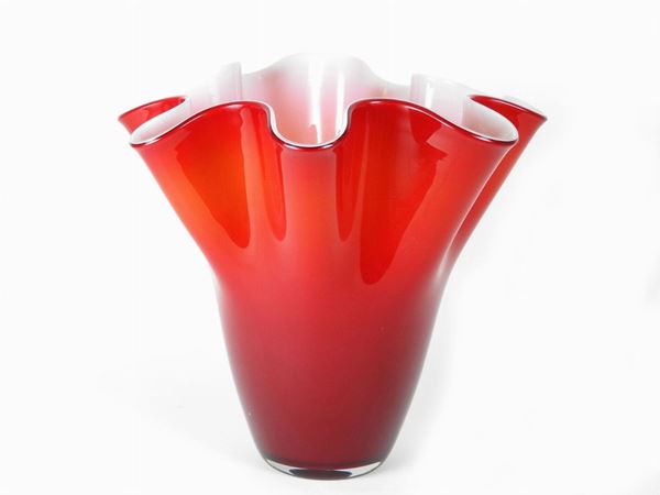 A blown glass vase, Venini Murano