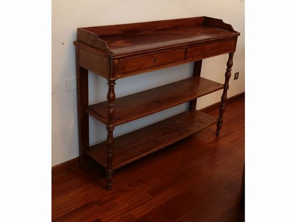 A walnut etagere