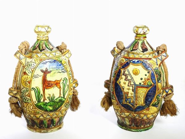 A couple of ceramic pilgrim jugs
