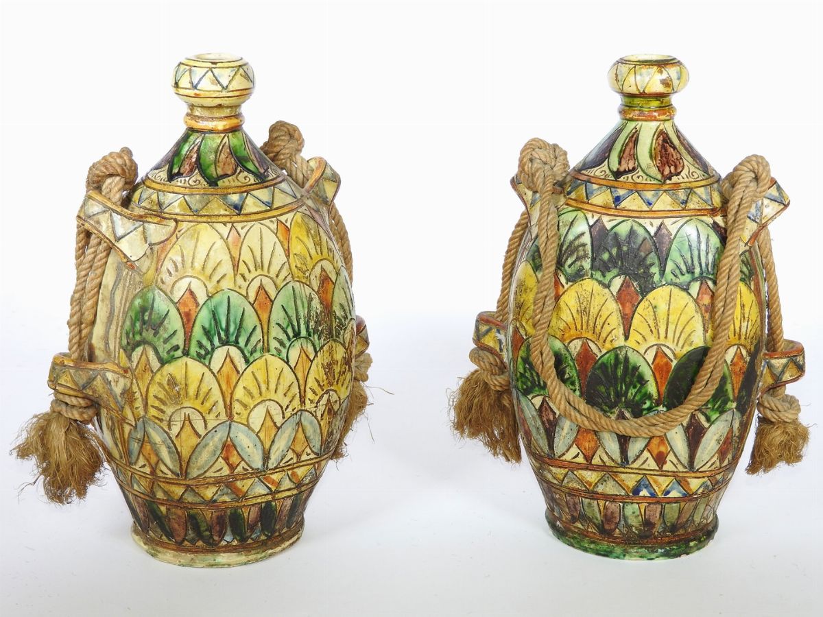 Coppia di Fiaschi da Pellegrino in Ceramica