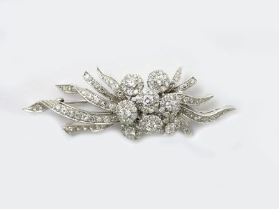 Spilla in Oro Bianco e Diamanti