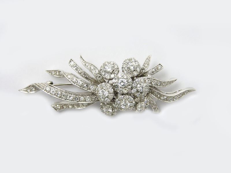 Spilla in Oro Bianco e Diamanti