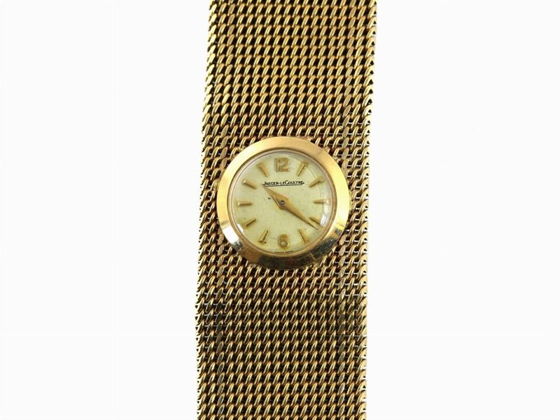 Bracciale Orologio Jaeger le Coultre in Oro Giallo 375/1000 a Maglia Milanese