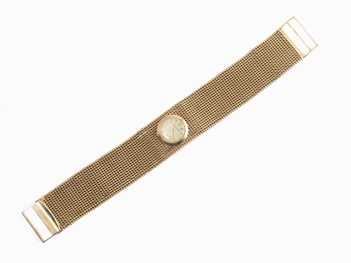 Bracciale Orologio Jaeger le Coultre in Oro Giallo 375/1000 a Maglia Milanese