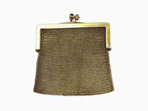 Portamonete Tiffany & Co. a maglia in oro giallo 585/1000 con zaffiri