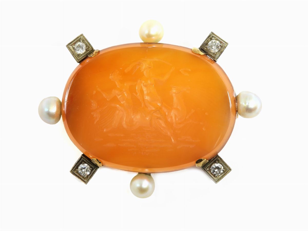 Demi Parure Bracciale e Spilla in Oro Giallo Rispettivamente 375 e 750/1000