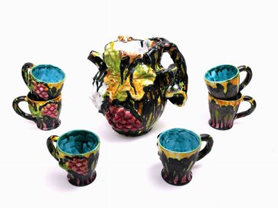 Brocca e Sei Tazze in Ceramica